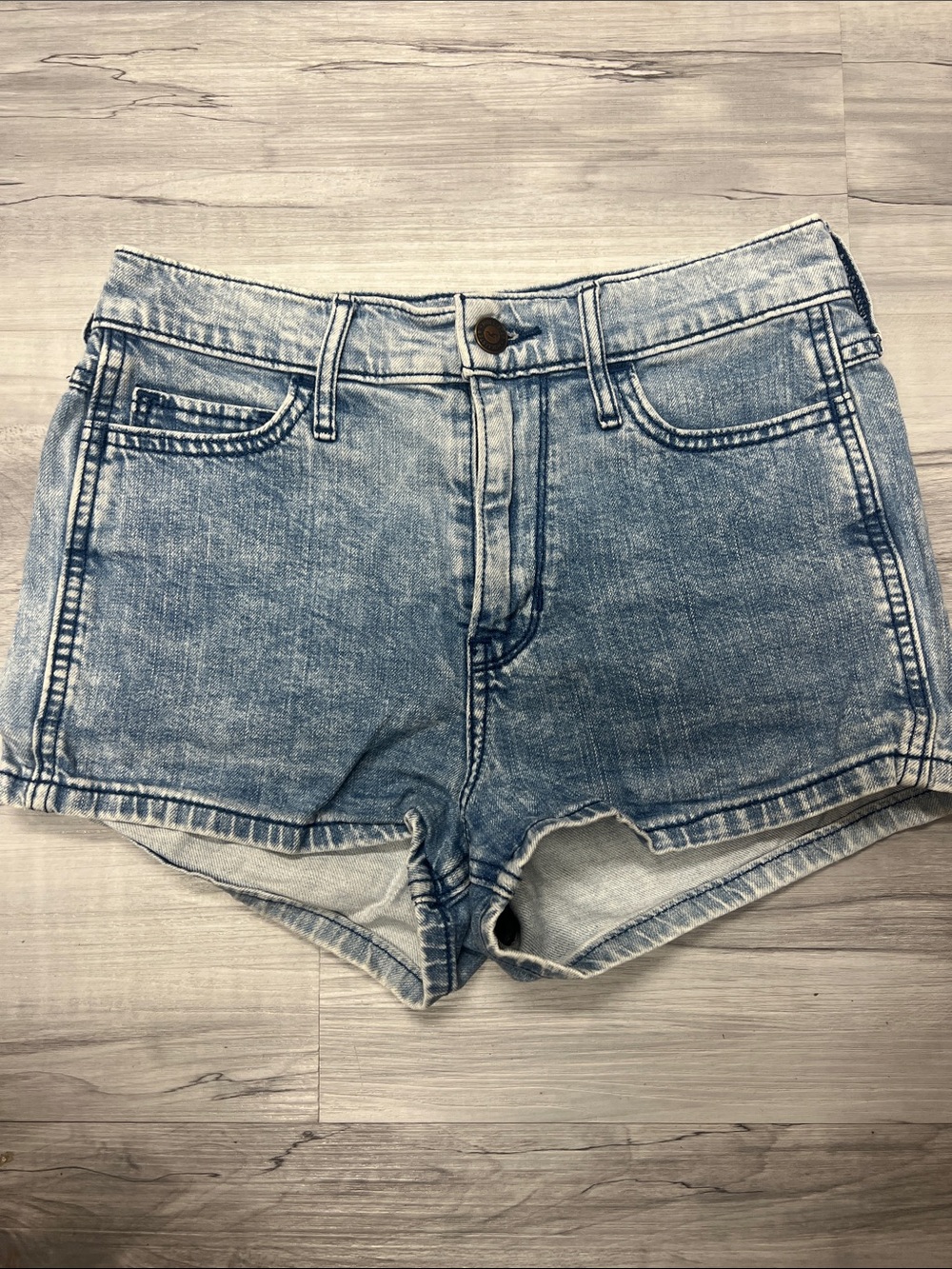 Hollister Light Blue Denim Mini Jean Shorts